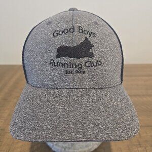 Flexfit Trucker Hat Cap S/M Mesh Curved "Good Boys Running Club" Embroidered Dog